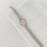 Vesce Atelier Kadran Taşlı Gümüş Saat Pembe - standart