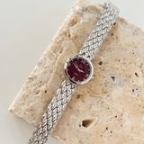 Vesce Atelier Osier Gümüş Saat Bordo - standart