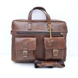 Veskemann Unisex Hakiki Deri Laptop Çantası 15 - 15,9 inç Su Geçirmez Eskitme Taba Renk