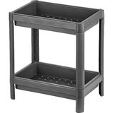 Vesken 2 Katlı Modüler Dikdörtgen Raf Ünitesi 23 x 36 x 41 cm Mutfak Rafı, Banyo Rafı - Gri