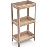 Vesken 3 Katlı Modüler Dikdörtgen Raf Ünitesi 23 x 36 x 71 cm Mutfak Rafı, Banyo Rafı - Bej