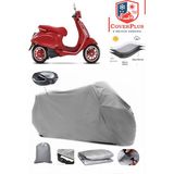 Vespa Elettrıca Branda Gri Arka Çanta Uyumlu(Topcase) Motosiket Brandası Motor Örtüsü Çadır Su Geçirmez Motosiklet Kılıfı Motor Brandası,lastikli,taşıma Torbalı