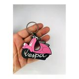 Vespa Motorsiklet Anahtarlık Pembe 8 cm Hediye Anahtarlık veya Çanta Süsü
