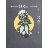 Vespa Scooter Kuru Kafa Sticker - Araba Oto Motosiklet Karavan Sticker - 00012 30x21 Cm