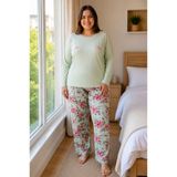 Vesperia Kadın Büyük Beden Uzun Kollu %100 Pamuk Pijama Takımı
