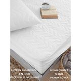 Vessino Home Kapitone Fitted %100 Pamuk Sıvı Geçirmez Yatak Koruyucu Alez Penye Lastikli Çarşaf Alez - 160 x 200 cm - Beyaz