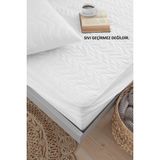 Vessino Home Kapitone Fitted Yatak Koruyucu Alez Tek ve Çift Kişilik Kapitoneli Pamuklu Yatak Alezi Lastikli Koruyucu Çarşaf 11 Ebat - 160 x 200 cm - Beyaz