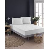 Vessino Home Kapitoneli Fitted Beyaz Yatak Koruyucu Tek Çift Kişilik Su Sıvı Geçirmez Terletmeyen Yatak Alezi - 100 x 200 cm