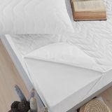 Vessino Home Mikrofiber Kapitone 4 Köşe Alez Su Sıvı Geçirmez Tek Çift Kişilik Yatak Pedi Koruyucu Çarşaf 11 Ebat - 100 x 200 cm - Beyaz