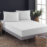 Vessino Home Mikrofiber Kapitone Alez Fitted Su Sıvı Geçirmez Tek Çift Kişilik Yatak Pedi Koruyucu Çarşaf 11EBAT - 100 x 200 cm - Beyaz