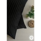 Vessino Home Milano Series 2’li Pamuk Saten Otel Yastık Kılıfı 50X70 – 82 Tel Çizgili Lüks Otel Tipi Yastık Kılıfı - Siyah - 50 x 70
