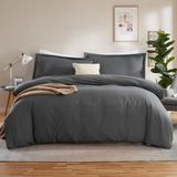 Vessino Home Nevresim Takımı 57 Tel Battal Boy Pamuklu RENKLİ(180X200 Lastikli Çarşaf+Yorgan Kılıfı+2 Yastık Kılıfı) - Gri - Antrasit - 180 x 200 cm
