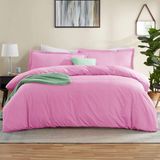 Vessino Home Nevresim Takımı 57 Tel Battal Boy Pamuklu RENKLİ(180X200 Lastikli Çarşaf+Yorgan Kılıfı+2 Yastık Kılıfı) - Pembe - 180 x 200 cm