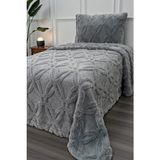 Vessino Home Orion Wellsoft Tek Kişilik Yatak Örtüsü Seti (180×235 cm + 1 Yastık Kılıfı) | Yumuşak ve Sıcak, Lüks Tasarım, Oeko-Tex Belgeli, Kışlık Battaniye Alternatifi - Gri - 180 x 235 cm