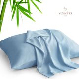 Vessino Home Pamuklu 2'li Kapaklı Yastık Kılıfı 50X70 cm Runforce Kumaş Yastık Yüzü Astarı - Mavi