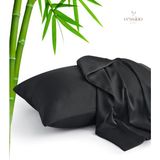 Vessino Home Pamuklu 2'li Kapaklı Yastık Kılıfı 50X70 cm Runforce Kumaş Yastık Yüzü Astarı - Siyah