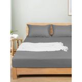 Vessino Home Pamuklu Lastikli Çarşaf Takımı 57 Tel - 90 x 190 cm - Gri - Antrasit