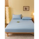 Vessino Home Pamuklu Lastikli Çarşaf Takımı Tek Kişilik Çift Kişilik Battal Boy 57 Tel Kumaş Ebatlı Beyaz-Renkli - 90 x 190 - Mavi