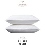 Vessino Home Safir Serisi 2'li Silikon Dolgulu Yastık 50X70 cm 800 gr Microfiber Kumaş Antialerjik Terletmeyen - 50 x 70 cm - Beyaz