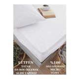 VESSİNOHOME Micro Su Sıvı Geçirmez Alez Fitted Full Kenar Terletmeyen Tek Ve Çift Kişilik Beyaz Yatak Koruyucu