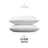 VESSİNOHOME Safir Serisi 2'li Silikon Dolgulu Yastık 50x70 Cm 800 Gr Microfiber Kumaş Antialerjik Terletmeyen
