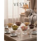Vesta Concept 6 Parça Ayaklı Cam Sunumluk Seti - Zarif & Şık - Lokumluk, Çerezlik, Tatlı ve Kahve Yanı Ikram Seti - 6 Adet