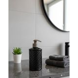 Vesta Concept Kabartma Desenli Sıvı Sabunluk - Banyo ve Mutfak Için Dekoratif Sabun Şişesi - Modern ve Şık Tasarım - Siyah
