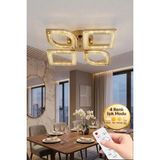 Vesta Model Gold 4"lü Kumandalı Ledli 3 Renk Modu Kristal Salon Mutfak Yatak Çocuk Odası Avize - Altın
