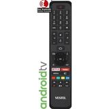 Vestel 50UA9600 4K Androıd Tv 17MB170 Tv Uzaktan Kumandası (Mikrofonlu, Netflix, Youtube, Prime ve Google Play Tuşlu) 23765515/30115444 Orijinal OZT 313-ZY