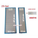 Vestel Aspiratör Alüminyum Filtre Takımı 2'Li Set ( 20,5X47,6 Cm / 13X47,6 Cm) + Lamba Kapağı Hediyeli