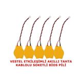 Vestel Faz 1-2 Akıllı Tahta Cr2032 Kablolu Soketli Bios Pili 5'li