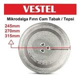 Vestel Regal Mikrodalga Fırın 3 Tırnaklı Yuvarlak Cam Tabak Tepsi 24,5cm