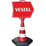 Vestel Reklam Yönlendirme ve Tanıtım Ok Dubası - Kırmızı - Beyaz