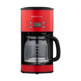 Vestel Retro Kırmızı Filtre Kahve Makinesi 1,5 L Cam Hazne ile 12 Fincan Kapasite