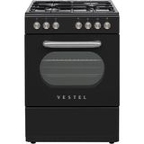 Vestel Retro Sf 84011 Dg Siyah 4 Gözü Gazlı A Enerji Sınıfı Solo Fırın