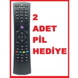 VESTEL seg REGAL HI LEVEL 4K SMART LED TV KUMANDA + 2 PİL Mor Tuş Büyük
