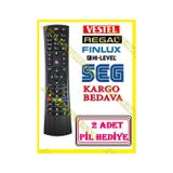 Vestel Uyumlu 3D 4K Kendinden Uydulu Led Tv Kumandası Mor Tuşlu+2Pil
