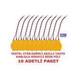 Vestel Uyumlu Faz 2 Akıllı Tahta Cr2032 Kablolu Soketli Bios Pili 10 Ad.