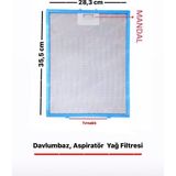 Vestel White Daisy Davlumbaz Aspiratör 28,3 x 35,5 cm Alüminyum Yağ Filtresi - 1 adet