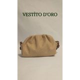 Vestito Doro Dokulu Kumaş Büzgülü Mini Omuz Çantası - Vestito D'oro