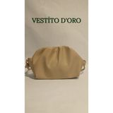 Vestito Doro Yumuşak Formlu Büzgülü Pouch Omuz Çantası - Vestito D'oro - Krem