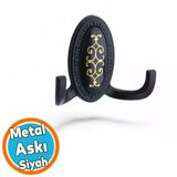 Vestiyer Dolap Askılık Askılığı Duvar Banyo Mutfak Elbise Kıyafet Çanta Askısı Askı Siyah
