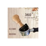 VESTRON Espresso Kahve Makinesi Premium Ahşap Saplı Yuvarlak Kahve Tamper Temizleme Fırçası 360 VCT