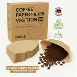 Vestron Filtre Kahve Kağıdı 1/ 4 80'li 5 Paket 400 Adet (Doğal Kahverengi) VCW - 5 Adet