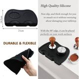 VESTRON Silikon Kahve Tamper Matı Espresso Sıkıştırma Standı Siyah Düz Taban 2li Set Espresso Barista VCT