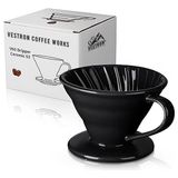 Vestron Siyah V60 02 Dripper Seramik Kahve Demleme Ekipmanı (Black Ceramic)