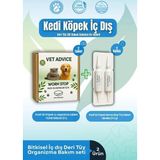 vet advice Kedi Köpek Iç Dış 2'li Bitkisel Tabet Damla Set Parazit&herbal Formül