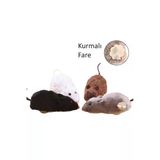 Vet Advice Kedi Kurmalı Fare Oyuncağı Gerçekçi Fare Gri