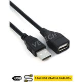 Vetech 1.5mt USB Uzatma Kablosu Yazıcı ve USB Bellek İçin Dayanıklı Kablo Uzatıcı