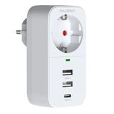 Vetech Akım Korumalı Tekli Priz 2 USB Girişi + 1 TYPE-C Girişli Priz